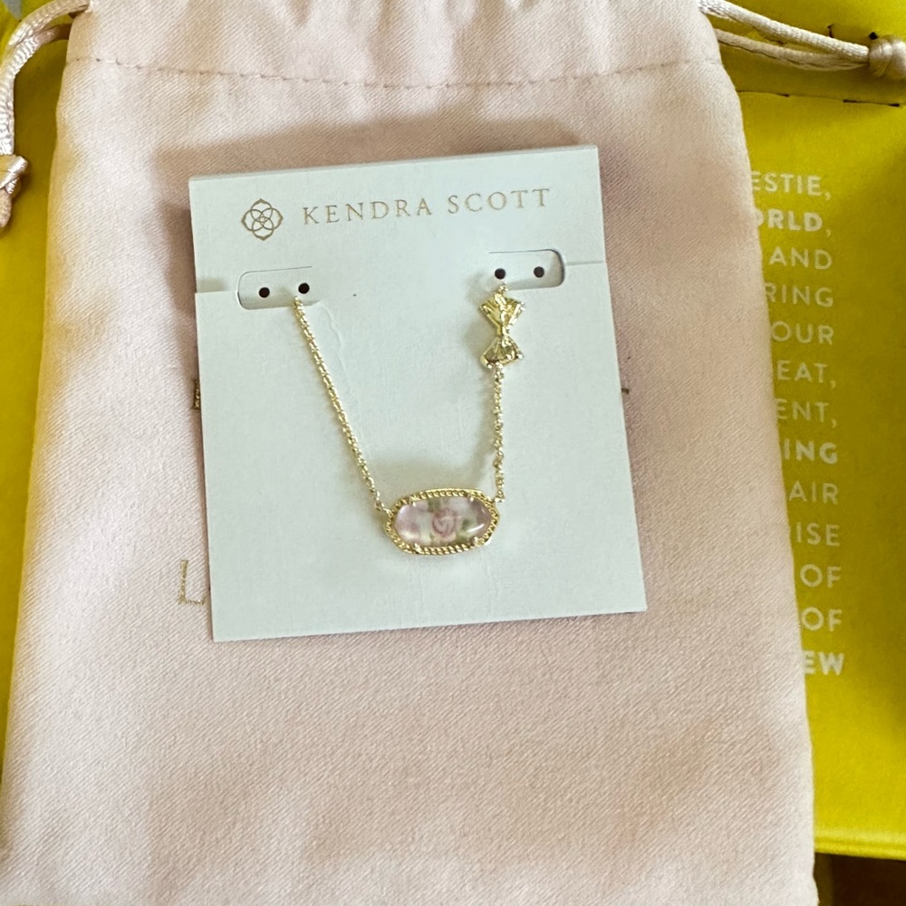 🎀Kendra Scott x LoveShackFancy 🎀 Elisa in Marie Pink Heirloom new with bag - Picture 9 of 15